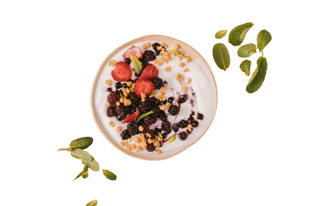 yoghurt med bär och nötter